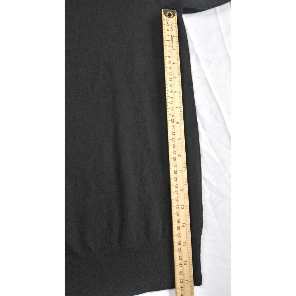 Harrison Davis Sweater Mens Medium Black Top With Faux Suede Trim poly wool - Picture 10 of 14